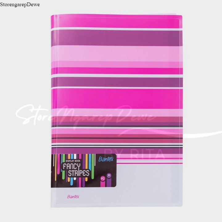 

Bantex Fancy Stripe Display Book (30 Pocket) Folio Pink 3197 19 real barang original bantex
