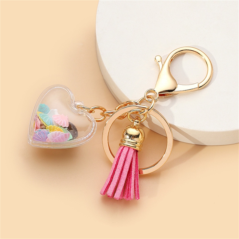 Trendy Payet Isi Hati Gantungan Kunci Sweet Tassel Keyrings Untuk Wanita Tas Lucu Pesona Ornamen Hadiah Pesta Souvenir Aksesoris