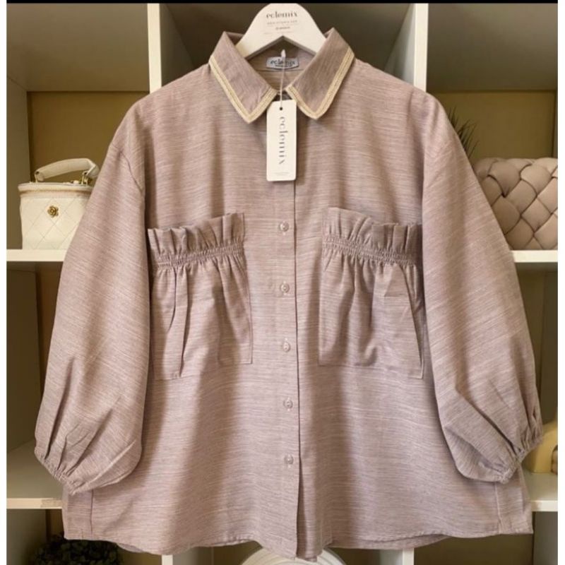GS - BLOUSE CRINKLE MAUDY / BAJU ATASAN WANITA TERBARU / ATASAN WANITA / KEMEJA WANITA