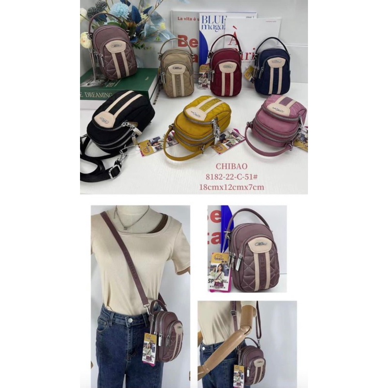 tas slempang mini dan tas jinjing tangan 182 tas chibao bahan kanvas