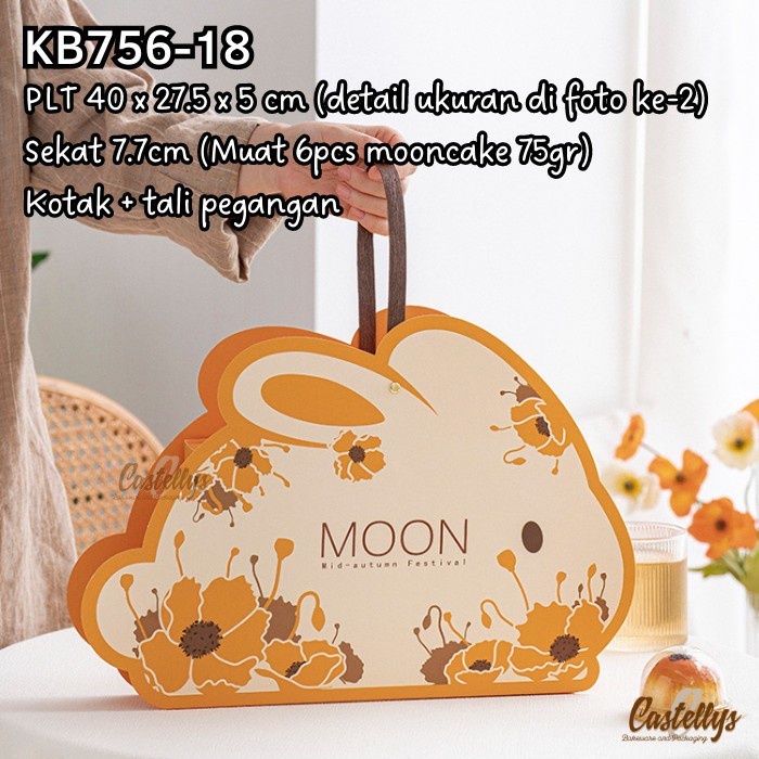 

5 Pcs Kotak Box Mooncake 75gr KB756-18 Pia Snowskin Mochi Kue Bulan