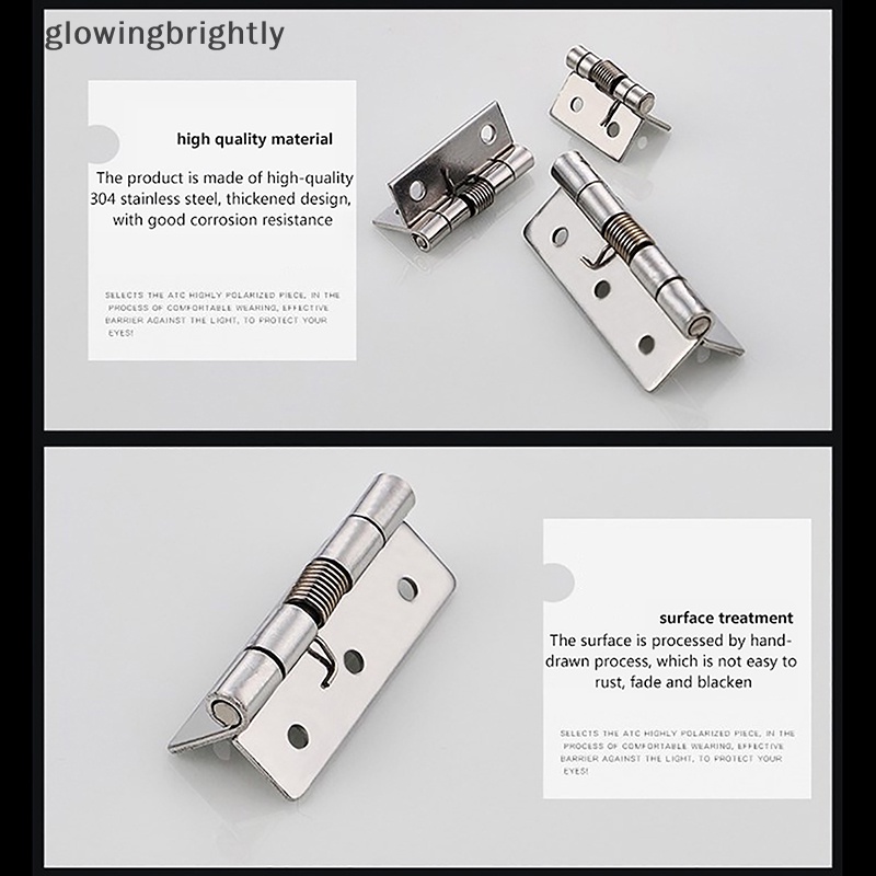 [glowingbrightly] Engsel Pegas Otomatis Stainless Steel 1 /1.5 /2 /2.5/3-inch Pintu Lemari Pakaian Hardware Dan Furniture Fitgs Mini Micro Hinge TFX