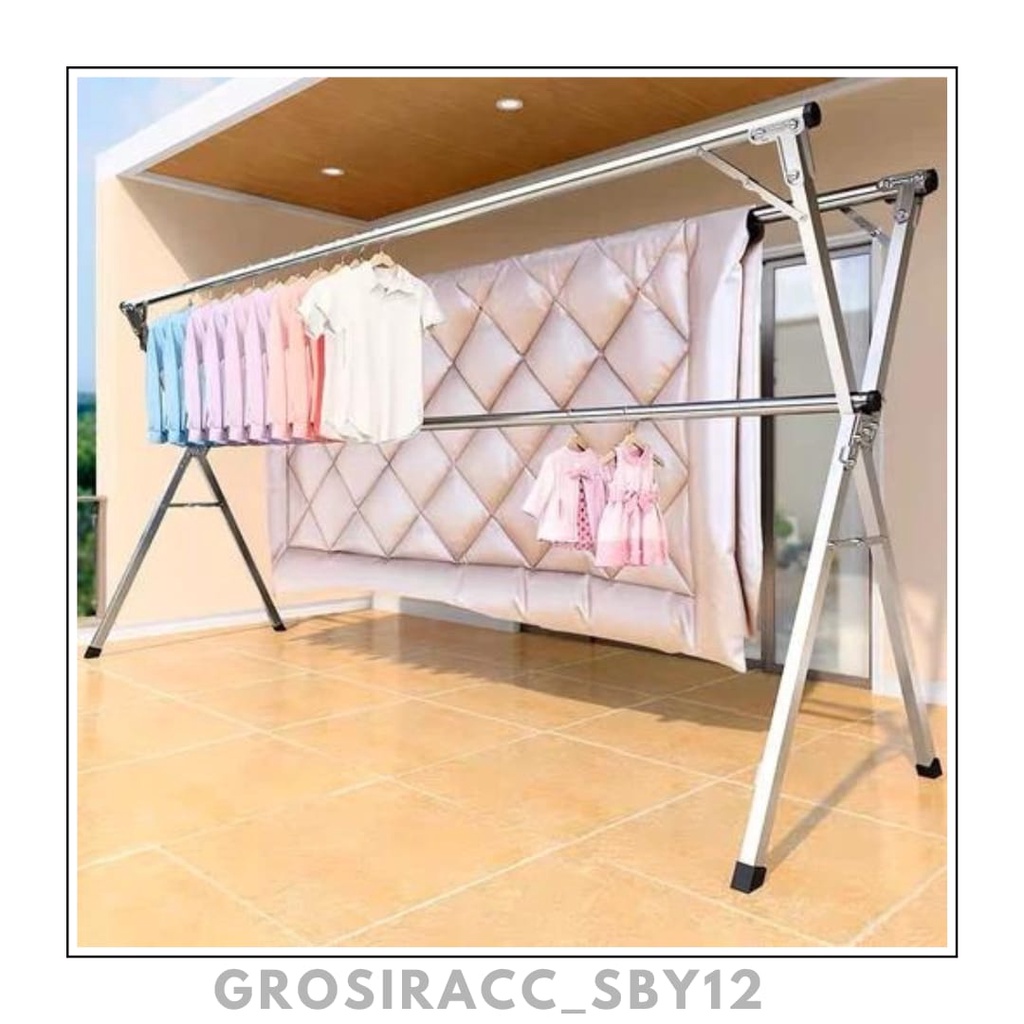 (GAS) Minimalis Hanger Jemuran Baju Lipat Tekuk stainless steel/Jemuran/Jemuran Baju/Jemuran lipat/J