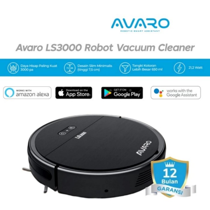 AVARO LS3000 Robot Vacuum Cleaner 3000Pa Strong suction