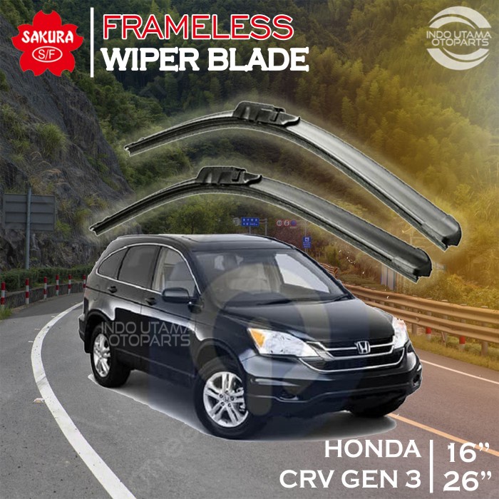 Wiper Frameless CRV Gen 3 Karet Kaca Mobil SAKURA