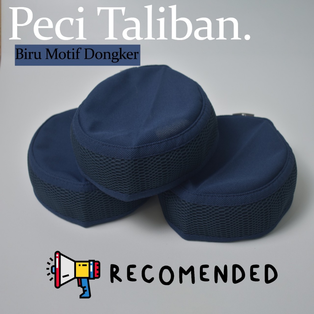 peci kopiah taliban warna biru tua mix dongker harga terjangkau kualitas bagus aneka warna dan motif