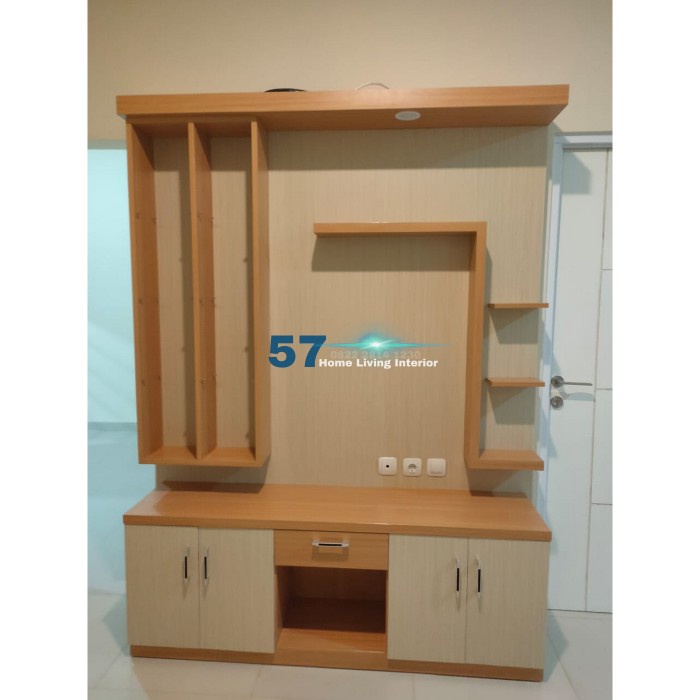 Lemari Backdrop Partisi Penyekat Ruangan Minimalis Bahan Plywood HPL