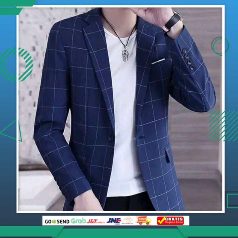 JAS KEREN STYLE TERBARU TERLARIS /Jas Blazer Pria motif kotak