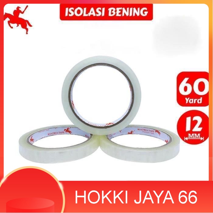 

Isolasi Ksatria Tape Ukuran 12mm X 60 Yard Kemasan 1 Slop isi 12 Rolls