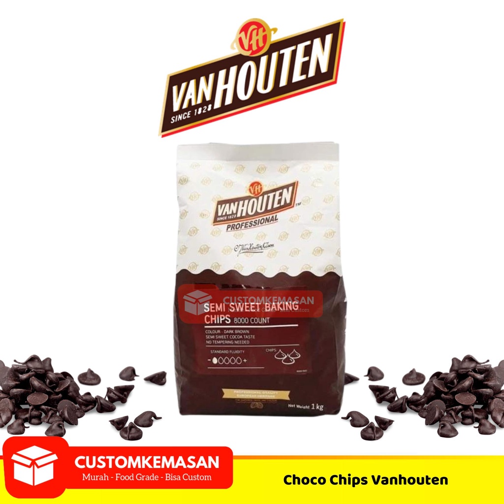 

Vanhouten Semi Sweet Baking Chips 8000CT 1kg / Choco Chip Vanhouten 1kg / Choco Chip 1kg