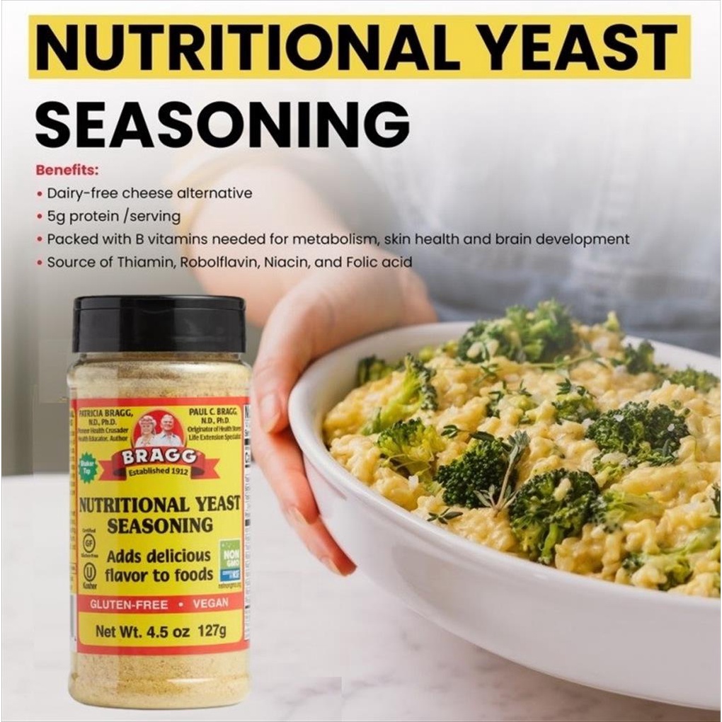 

Bragg Nutritional Yeast 127g Cheesy Savory Seasoning without Dairy