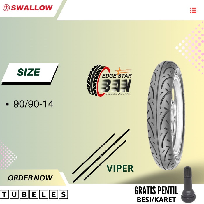 Ban Motor Matic // SWALLOW VIPER 90/90 Ring 14 Tubeless
