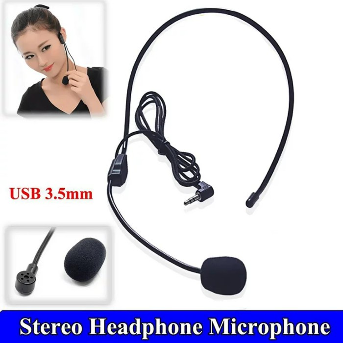Microphone Mikrofon Headset Mic Bando Clip On CS PC Laptop Jack 3,5mm