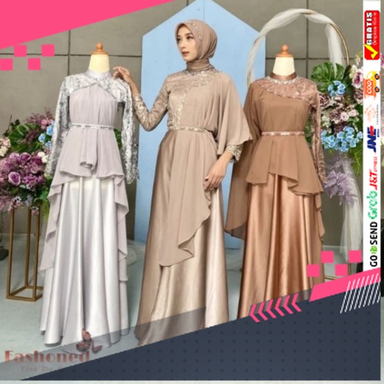 BAJU GAMIS MODEL BARU TERMURAH STYLE TRENDY /Rizkiyah 10 In 1 Dress Muslim Wanita Remaja Kondangan B