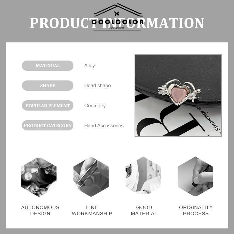 COD❤️Rasa Desain Pink Love Thorn Opal Zirkon Cincin  Wanita Cincin Fashion Keren Manis- cl