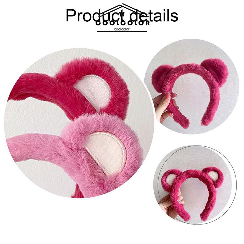 COD❤️Mewah Strawberry Bear Bando Wanita Cuci Muka Ikat Kepala Lucu Jepit Rambut Bulang- cl