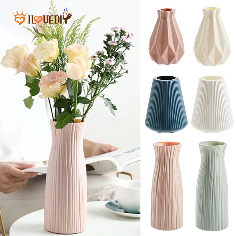 Hot Sale/Hiasan Vas Keramik Imitasi/Nordic Plastic Glass Vase Decor/Morandi Hiasan Ruang Tamu Vas Dekorasi/Vas Kreatif Hidroponik Ornamen Rumah