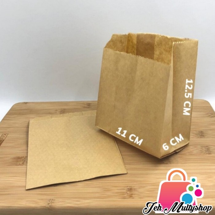 

NEW SALE TERBARU Paper bag/kantong kertas (Putih) ukuran 15,5x11+6 cm (100 pcs) - Cokelat