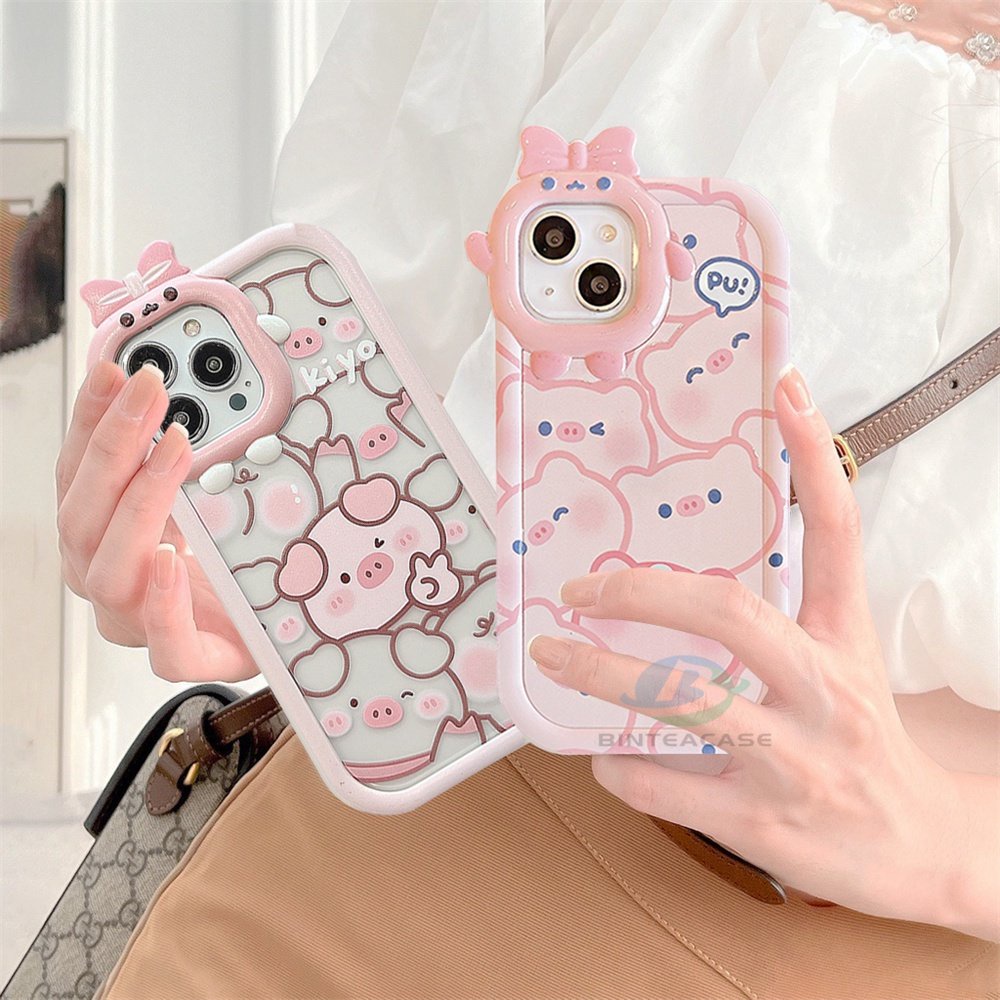 Redmi Note11 Pro Note 11S 10C 10A 10 9C 9A 9T 9 Note10 5G 10s Note9 Note8 Poco X3 NFC M3 Lucu Kartun Blusher Babi Monster Kecil Frame Lensa Casing Ponsel Binteacase