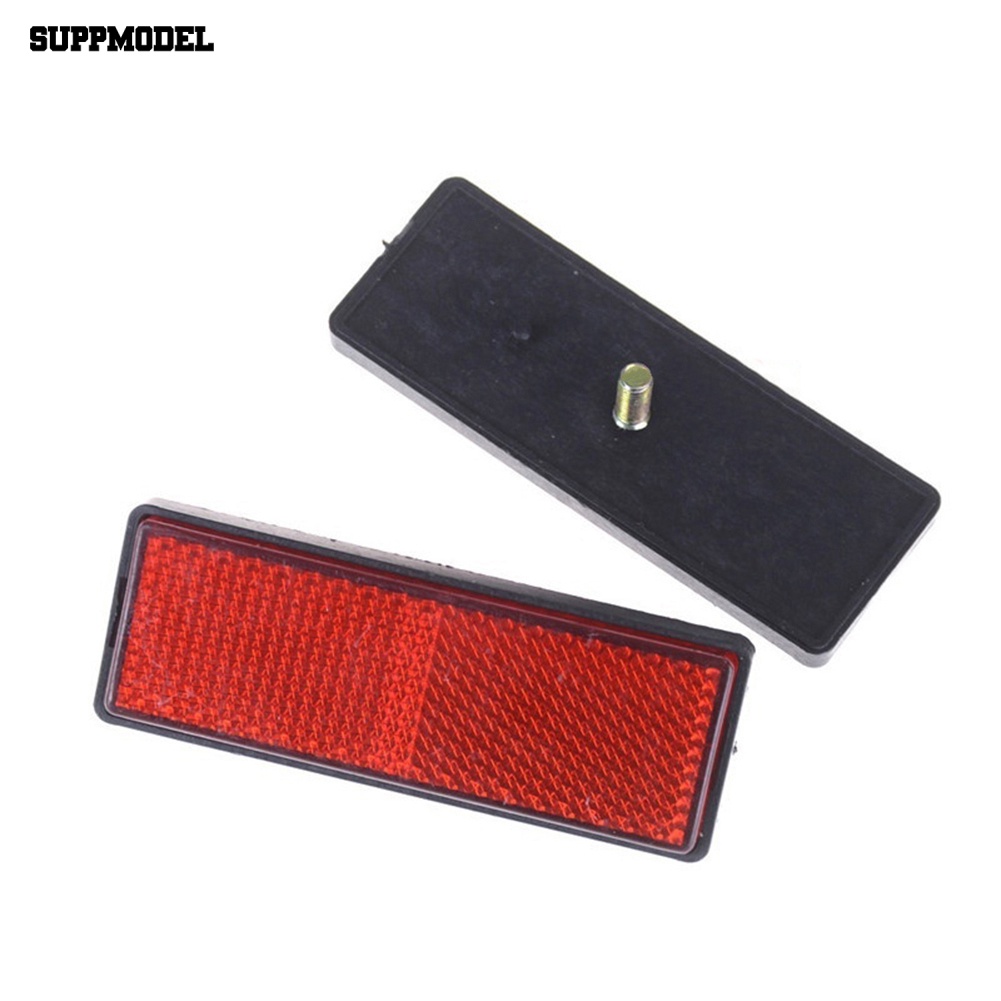 Suppmodel 2Pcs Persegi Panjang Bulat Mobil Motor Sepeda Caravan Lorry Screw On Safety Reflektor
