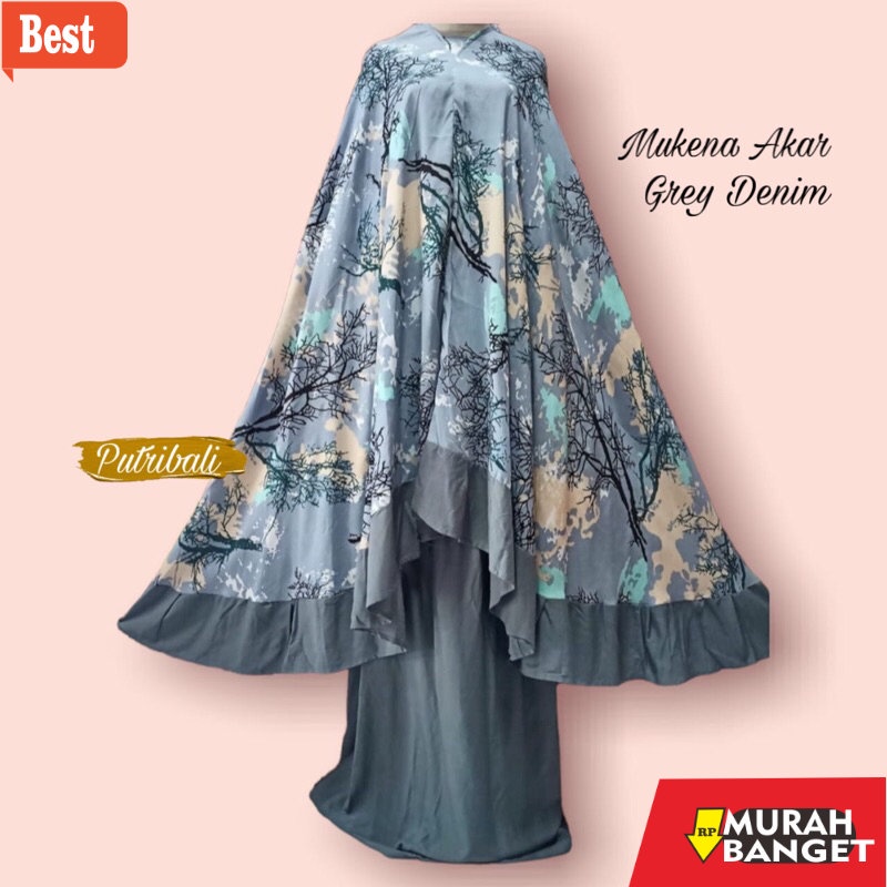 Peralatan ibadah di bulan ramadhan- Mukena Jumbo Dewasa Motif Akar Bali