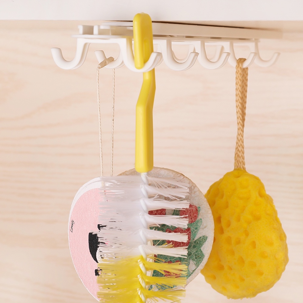 Double-row Hook Drawable Coat Hanger/Rak Serbaguna Untuk Peralatan Makan Dapur &amp; Handuk &amp; Kunci &amp; Syal/Lemari Hemat Ruang Finishing Artefak/Kait Penyimpanan Rumah Tangga