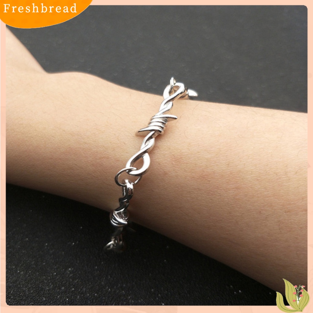 &lt; Freshbread &gt; Unisex Hip-hop Gothic Punk Gaya Kawat Duri Choker Gelang Bangle Perhiasan Hadiah