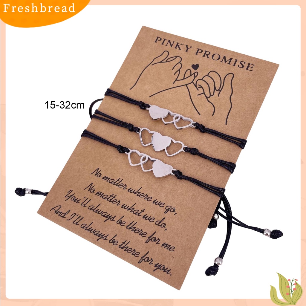 &lt; Freshbread &gt; 3/4Pcs Gelang Couple Adjustable Hand Made Hias Nyaman Dipakai Tinggi Dipoles Dekorasi Colorfast Hollow Matching Jarak Jantung Gelang