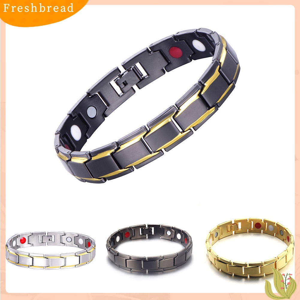 &lt; Freshbread &gt; Fashion Pria Dual Color Care Rantai Gelang Bangle Pesta Perhiasan Hadiah