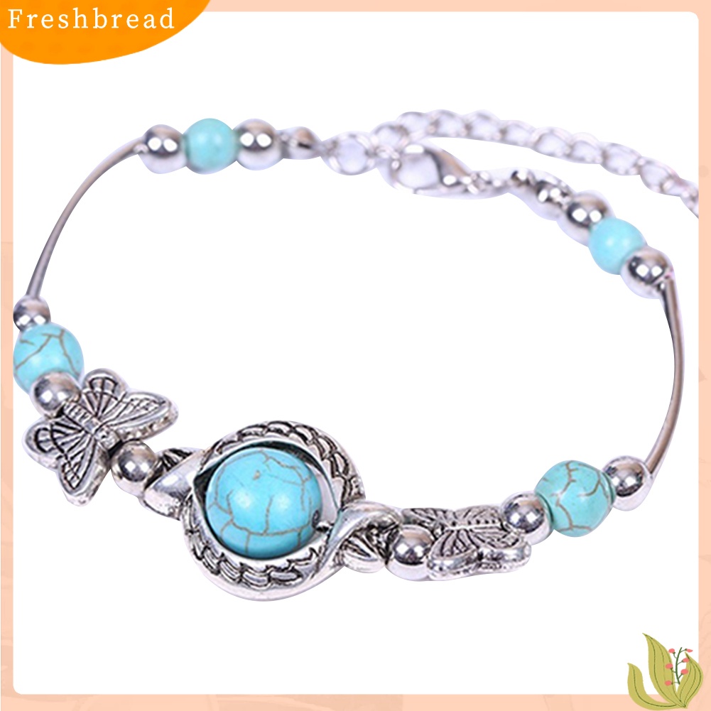 &lt; Freshbread &gt; Fashion Wanita Turquoise Beads Gelang Paduan Menawan Bangle Perhiasan Hadiah