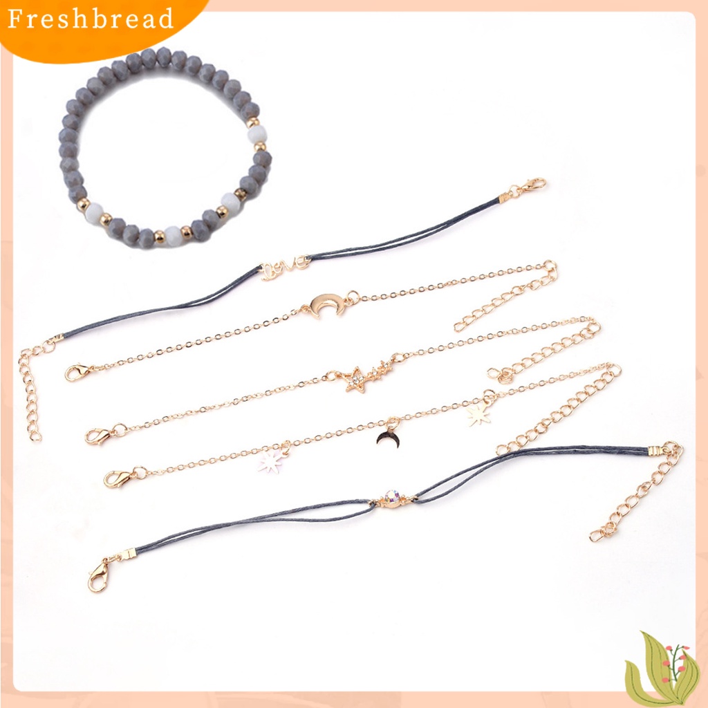 &lt; Freshbread &gt; 1set Gelang Gaya Paduan Tahan Korosi Mata catching Hadiah Gelang Kekasih Tanpa Pudar Untuk Wanita