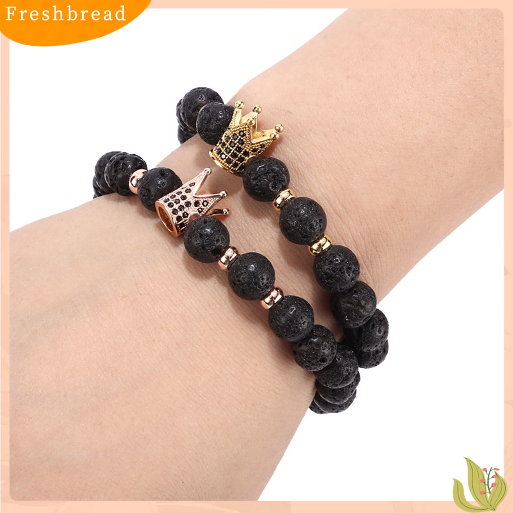 &lt; Freshbread &gt; Gelang Manik-Manik Bergaya Unisex Tahan Lama Pria Wanita Retak Bunga Batu Manik-Manik Gelang Perhiasan Untuk Pesta