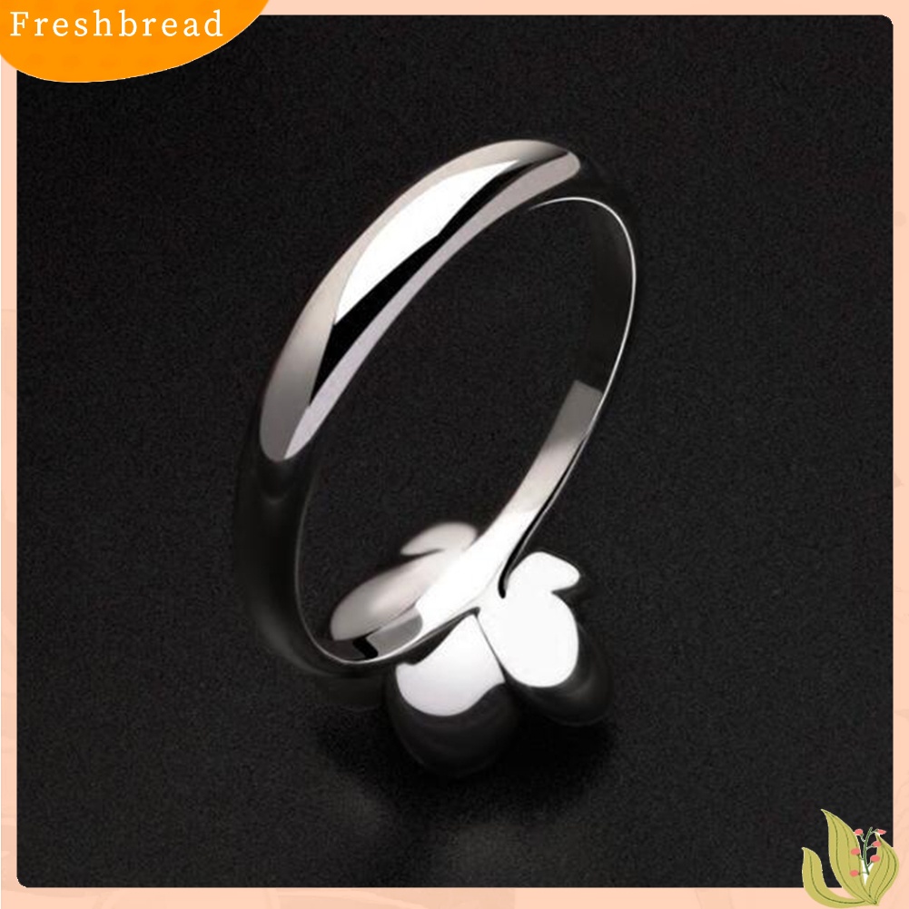 &lt; Freshbread &gt; Fashion Wanita Bentuk Bunga Sliver Disepuh Berlian Imitasi Jari Cincin Perhiasan Pengantin