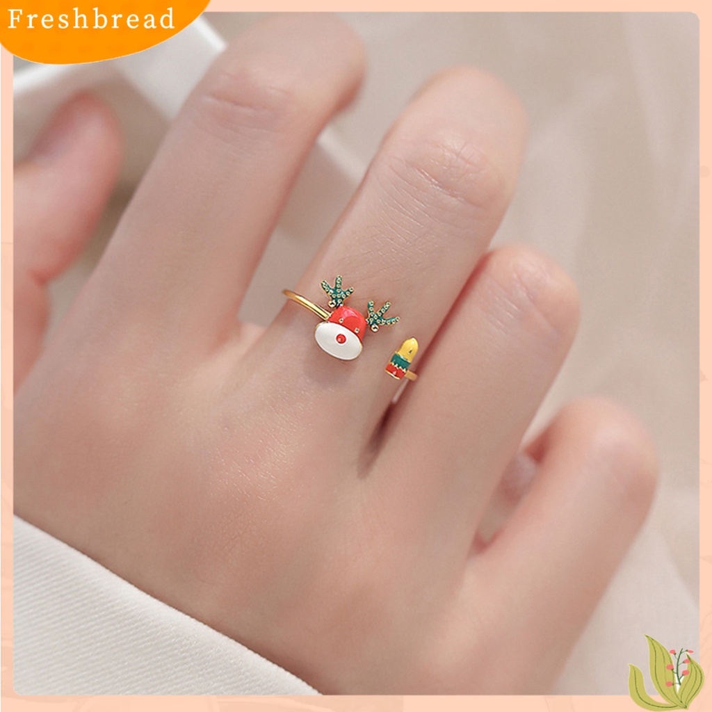 &lt; Freshbread &gt; Cincin Halus Indah Sehari-Hari Memakai Warna Emas Putih Rusa Jari Terbuka Cincin Wanita Perhiasan Untuk Hadiah