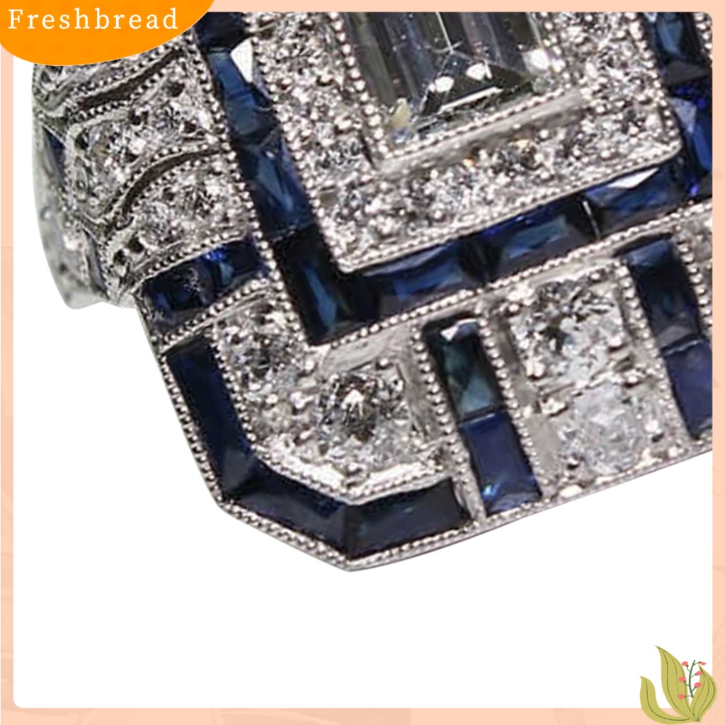 &lt; Freshbread &gt; Wanita Circlet Berlian Imitasi Hias Indah Ringan Cincin Jari Gaya Etik Untuk Pertunangan