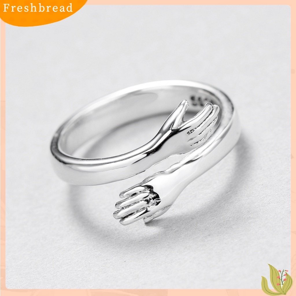 &lt; Freshbread &gt; Cinta Peluk Fashion Terbuka Pasangan Cincin Adjustable Antik Pertunangan Statement Band