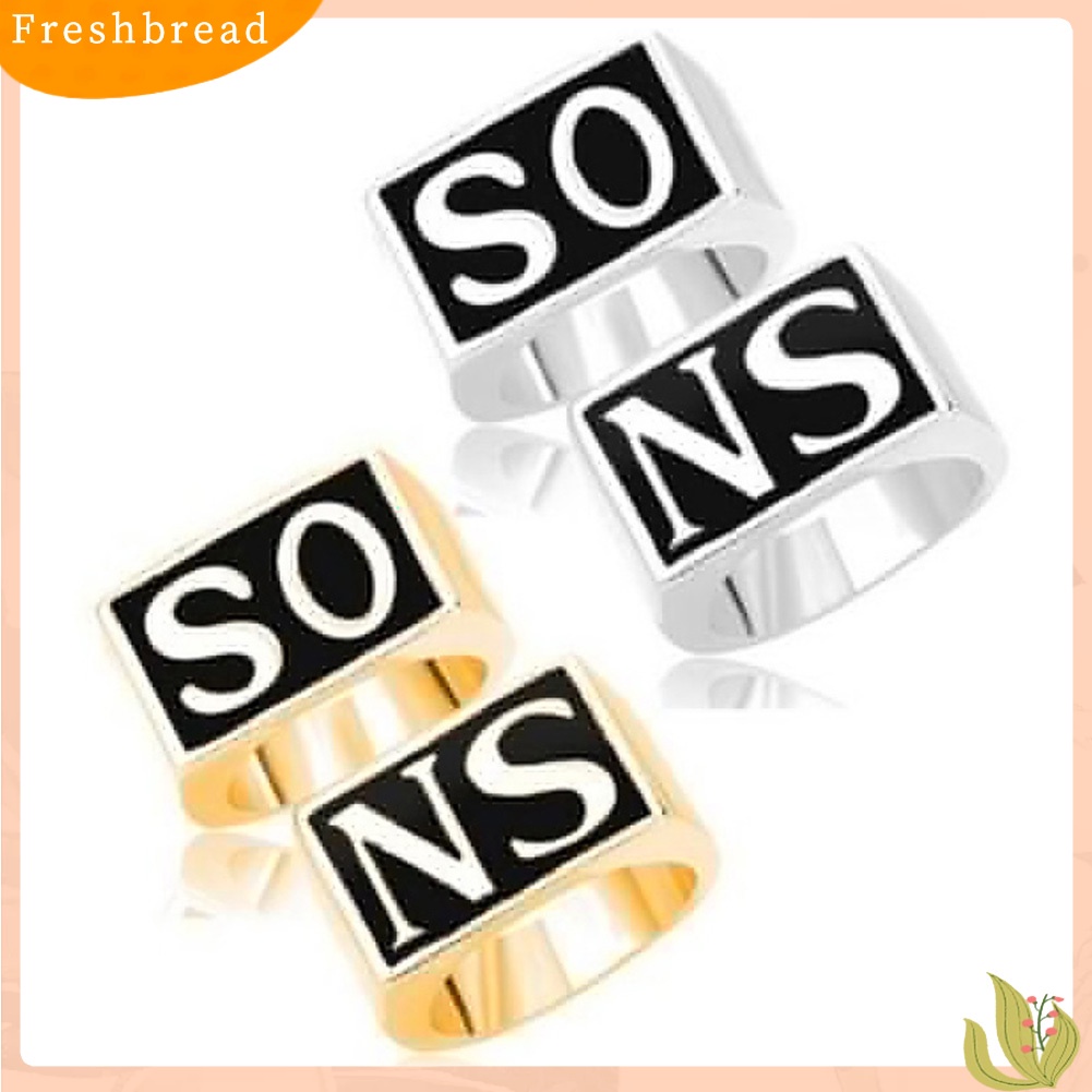 &lt; Freshbread &gt; 2Pcs/set Punk Stainless Steel Sons of Anarchy Couple Finger Rings Perhiasan Hadiah