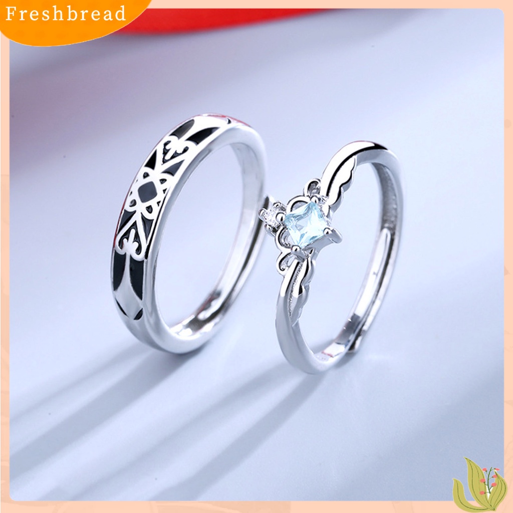 &lt; Freshbread &gt; Cincin Couple Mewah Indah Tidak Luntur Perhiasan Hari Valentine Putri Dan Ksatria Cincin Pertunangan Untuk Anniversary