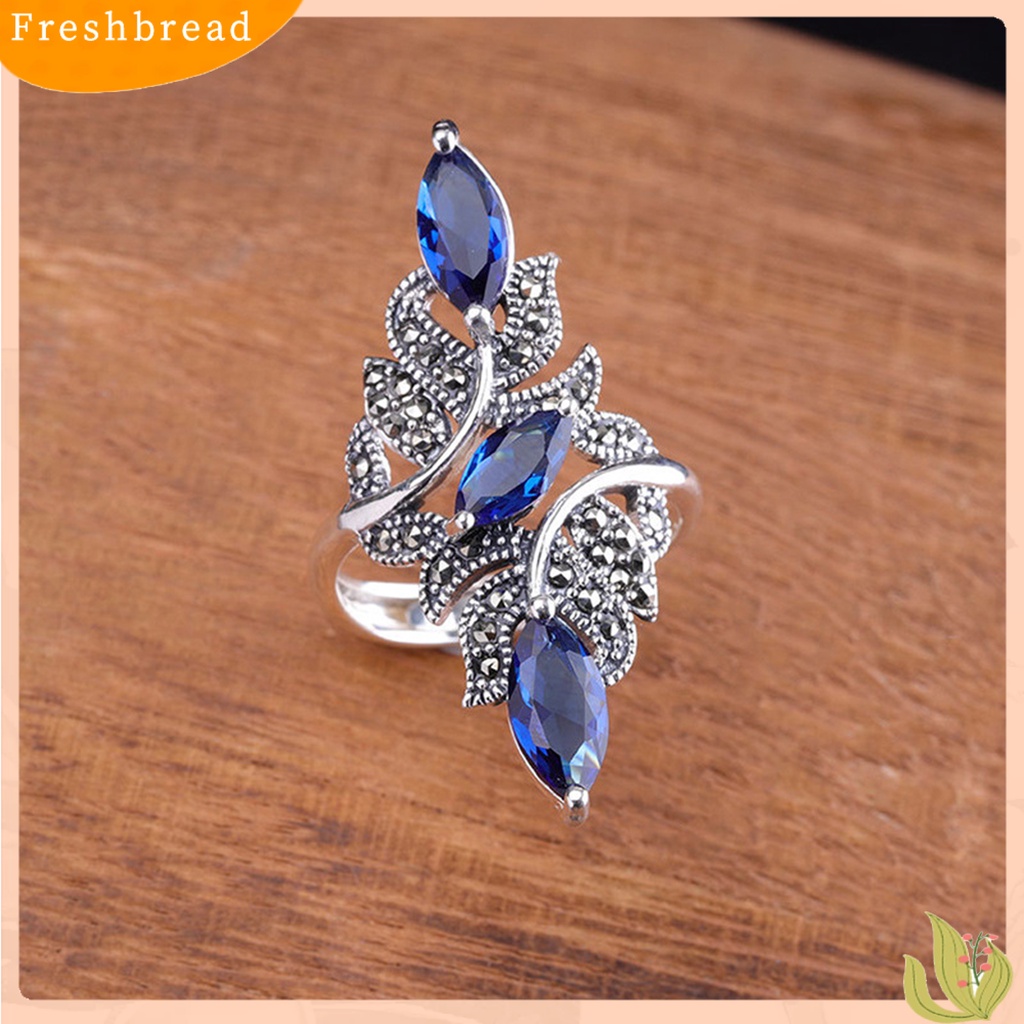 &lt; Freshbread &gt; Cincin Jari Pengerjaan Halus Perhiasan Permata Imitasi Wanita Cantik Berlian Imitasi Fidget Ring Untuk Perjamuan