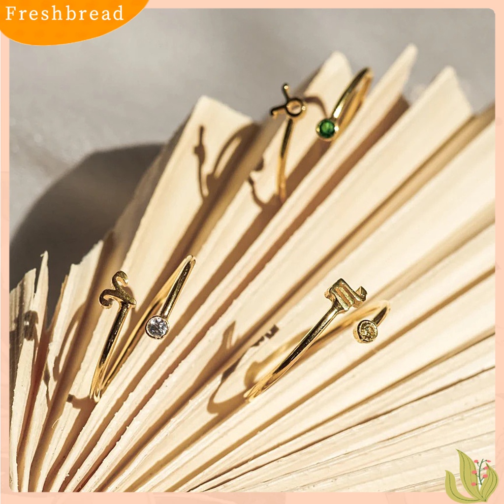 &lt; Freshbread &gt; Wanita Cincin Konstelasi Berlian Imitasi Klasik Fashion Penampilan Electroplating Finger Ring Untuk Pakaian Sehari-Hari