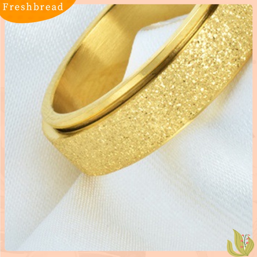 &lt; Freshbread &gt; Spinner Cincin Unisex Populer Penghilang Stress Sand Blast Finish Anti-Kecemasan Gelisah Ring Band Untuk Gaun Harian