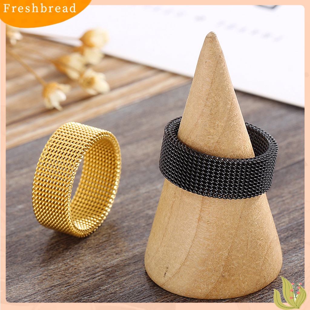 &lt; Freshbread &gt; Cincin Jari Gaya Sederhana Warna Hidup Semua Pertandingan Bebas Alergi Ringan Hias Stainless Steel Temperamen Kilau Terang Unisex Finger Ring Untuk Pria