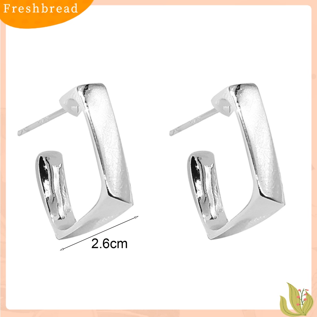 &lt; Freshbread &gt; 1pasang Anting Hoop Pengerjaan Halus Tahan Aus Tidak Alergi Temperamen Yang Sangat Baik Tidak Sakit Memakai Hiasan Telinga Geometris Perempuan Anting Pejantan Trendi