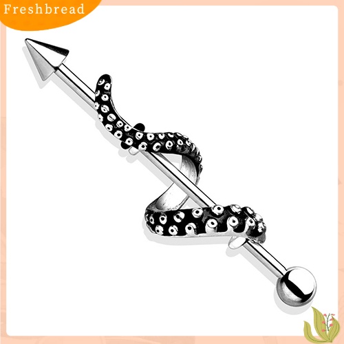 &lt; Freshbread &gt; 1Pc Pria Wanita Arrow Punk Barbel Dibungkus Gurita Tentacle Anting Tindik Tubuh