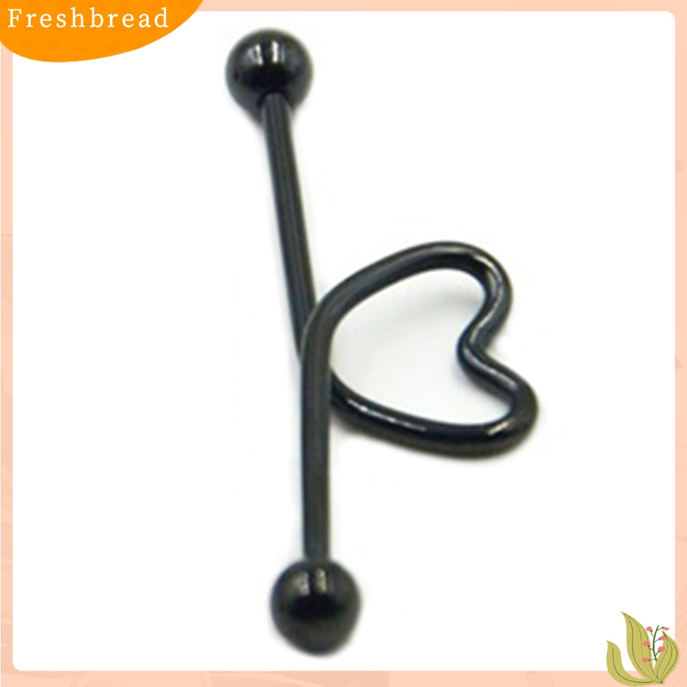 &lt; Freshbread &gt; 1Pc Barbel Industri Tindik Tulang Rawan Berbentuk Hati Stainless Steel Unisex