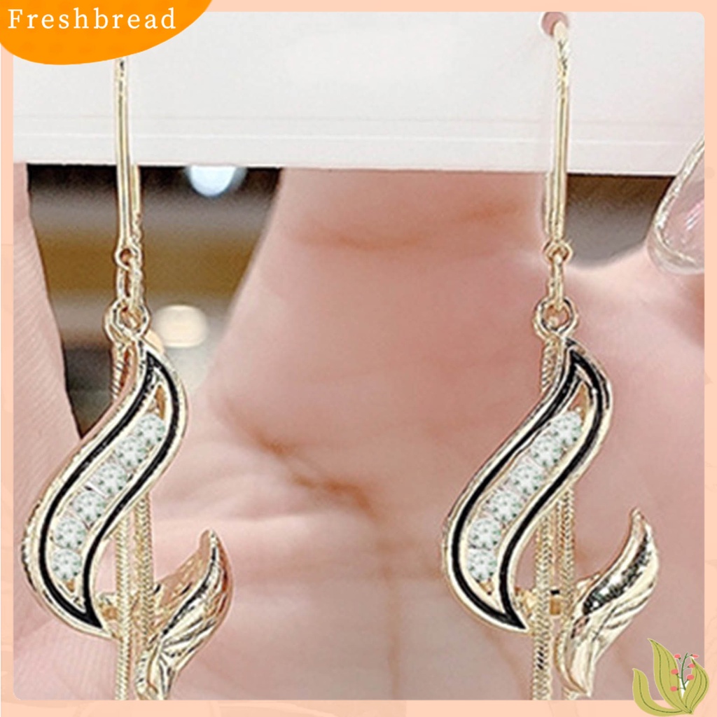 &lt; Freshbread &gt; 1pasang Anting Drop Perhiasan Mutiara Imitasi Panjang Gaya Korea Temperamen Anting Garis Telinga Untuk Perjamuan