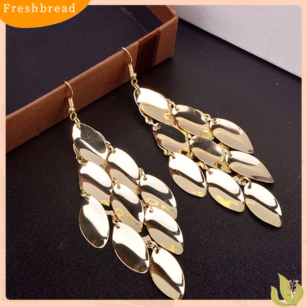 < Freshbread > Fashion Wanita Tetesan Air Disk Charms Panjang Menjuntai Eardrop Anting Perhiasan Hadiah
