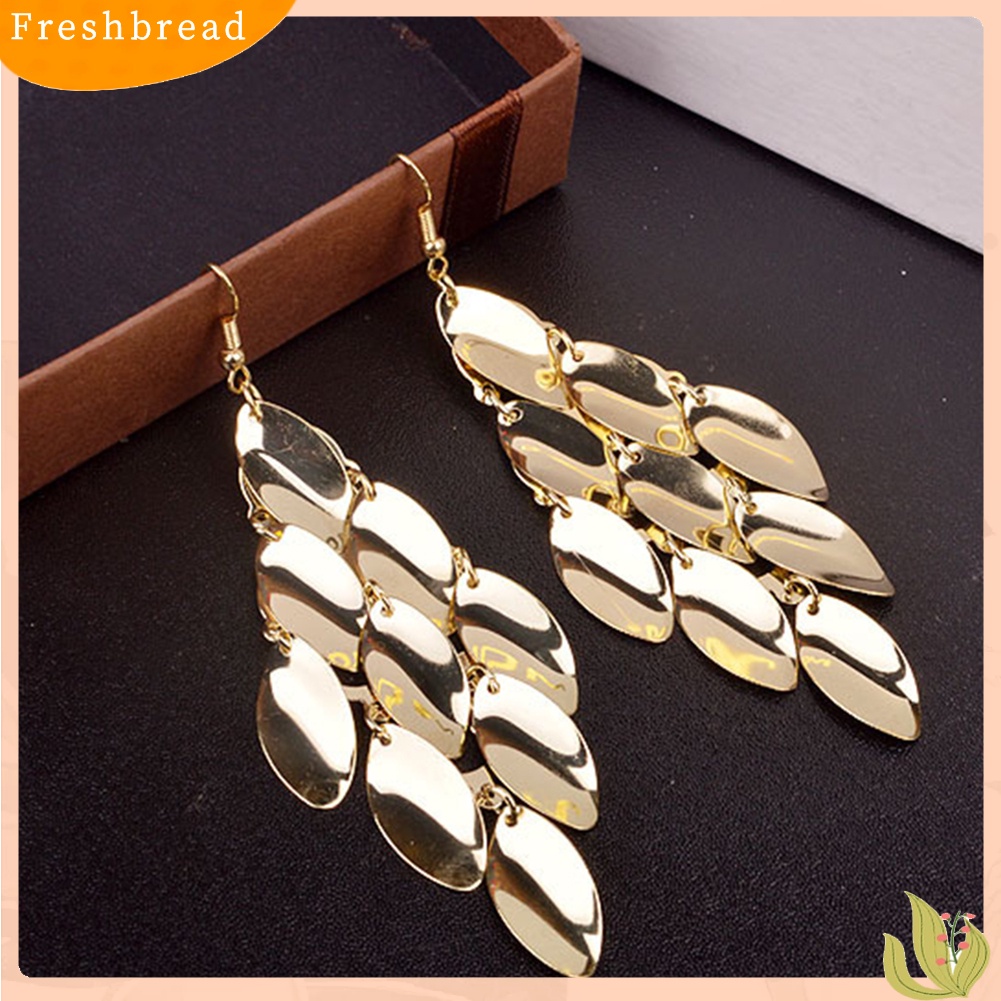 &lt; Freshbread &gt; Fashion Wanita Tetesan Air Disk Charms Panjang Menjuntai Eardrop Anting Perhiasan Hadiah