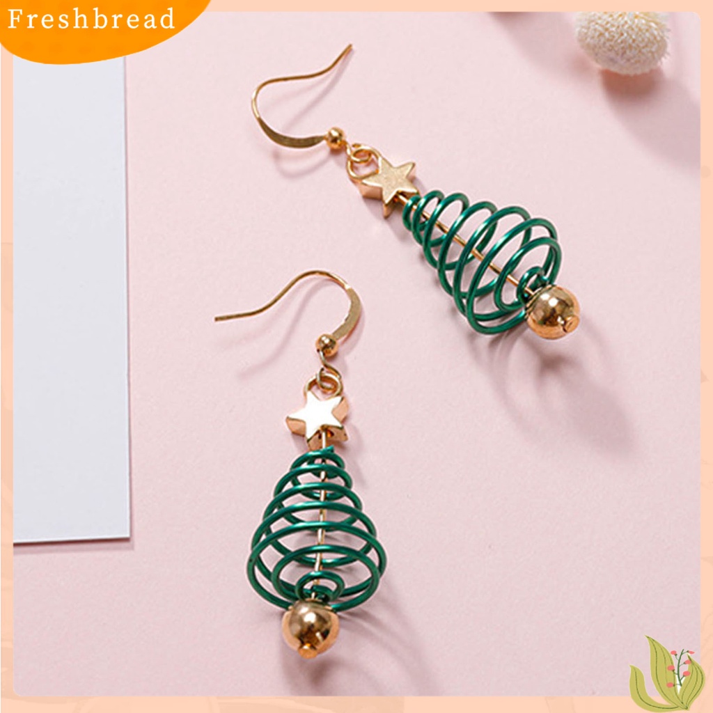 &lt; Freshbread &gt; 1pasang Anting Drop Motif Pohon Natal Anting Menjuntai Wanita Logam Nyaman Untuk Pernikahan