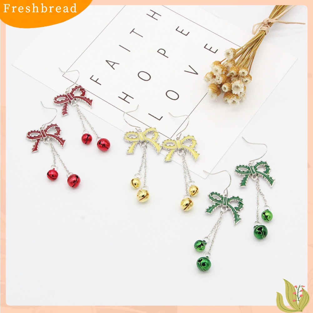 &lt; Freshbread &gt; Fashion Wanita Ikatan Simpul Bell Rantai Menjuntai Drop Hook Anting Perhiasan Hadiah Xmas